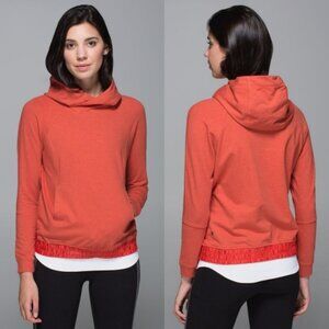 Lululemon All Good  satin Hoodie Pullover Orange Size 12